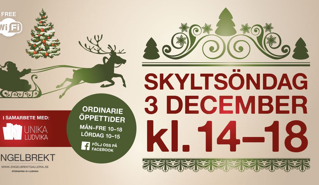 Skyltsöndag 3 december 14-18