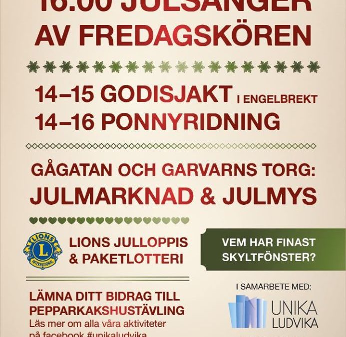 Skyltsöndag 1 december 2019